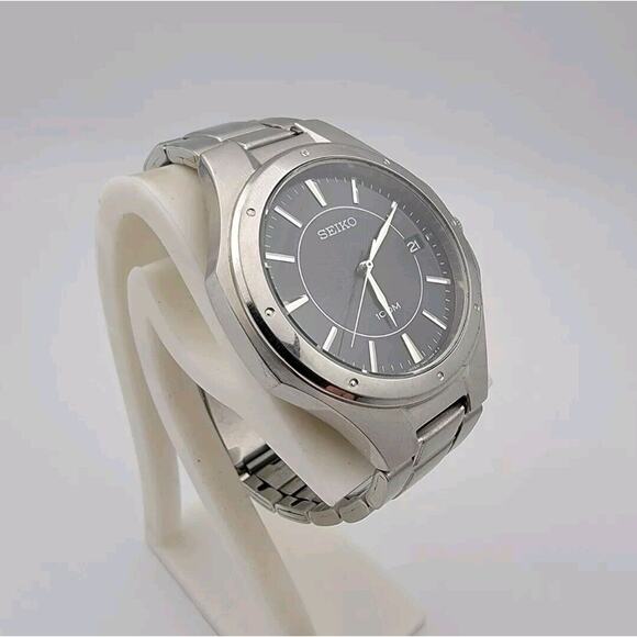 Men's Seiko 7N42-0FD0 Stainless Steel Calendar Vintage Quartz Watch 6.75" wrist- - Picture 2 of 10